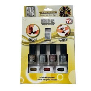 As Seen On TV Magna Nails Metallic Collection 4 Color Nail Polish Set NEW!